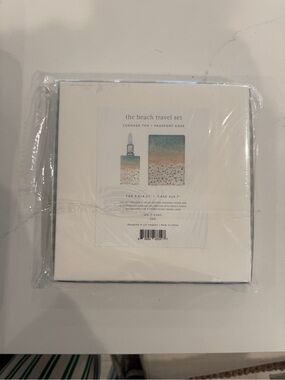 Gray Malin Blue & White Striped Travel Set - Luggage Tag & Passport Case